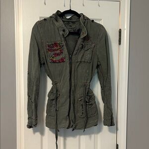 Desigual Women's Green Embroidered Jacket